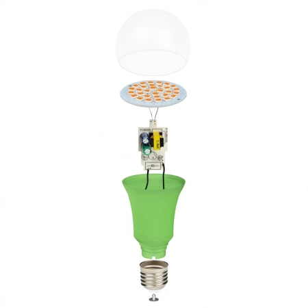 Лампа светодиодная для растений LED-A60-15W/SPSB/E27/CL PLP30GR. Спектр для рассады и цветения. ТМ ФитоЛето