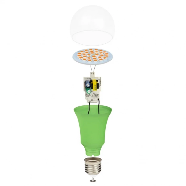 Лампа светодиодная для растений LED-A60-15W/SPSB/E27/CL PLP30GR. Спектр для рассады и цветения. ТМ ФитоЛето