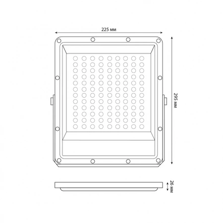 Прожектор светодиодный 100Вт IP65 6500К серый ULF-F51D